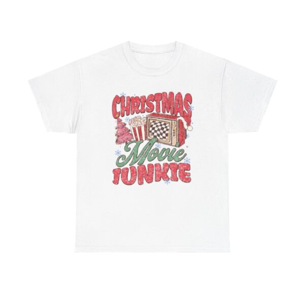 "Christmas Movie Junkie T-Shirt – Festive Holiday Apparel, Perfect Gift for Movie Lovers and Holiday Enthusiasts" - Image 4