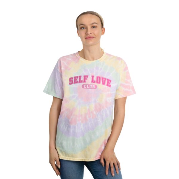 "Self Love Club Tie-Dye T-Shirt – Cute and Empowering Apparel, Perfect Gift for Women and Mental Wellness Advocates" - Image 3